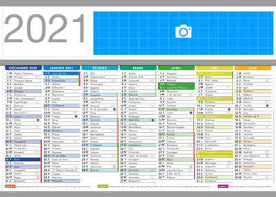 Calendrier 2021 personnalisable