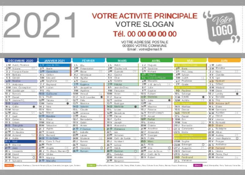 Calendrier 2021 calendrier 2021 personnalisable