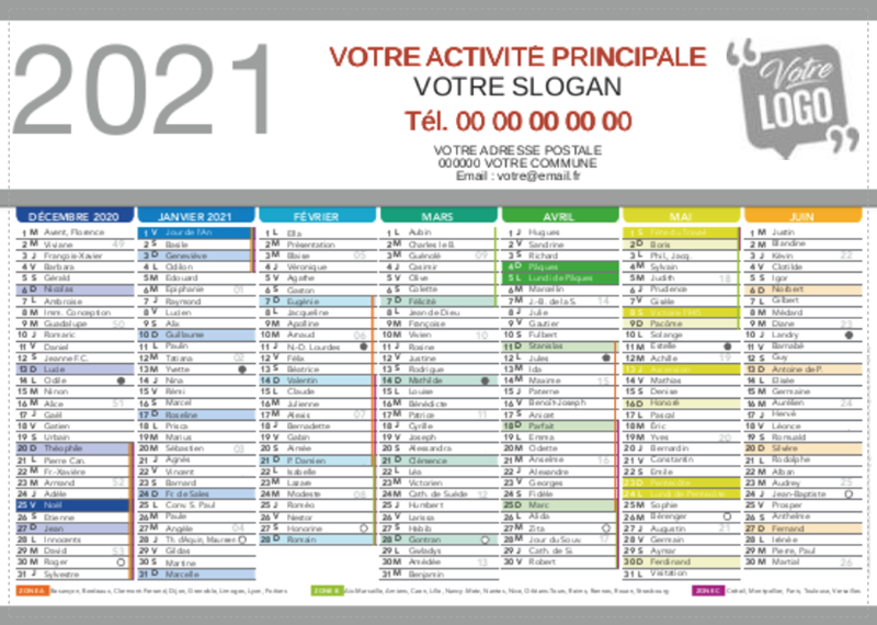 Calendrier personnalisé rigide grand format ALEXANDRE