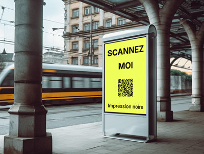 Affiche fond fluo jaune